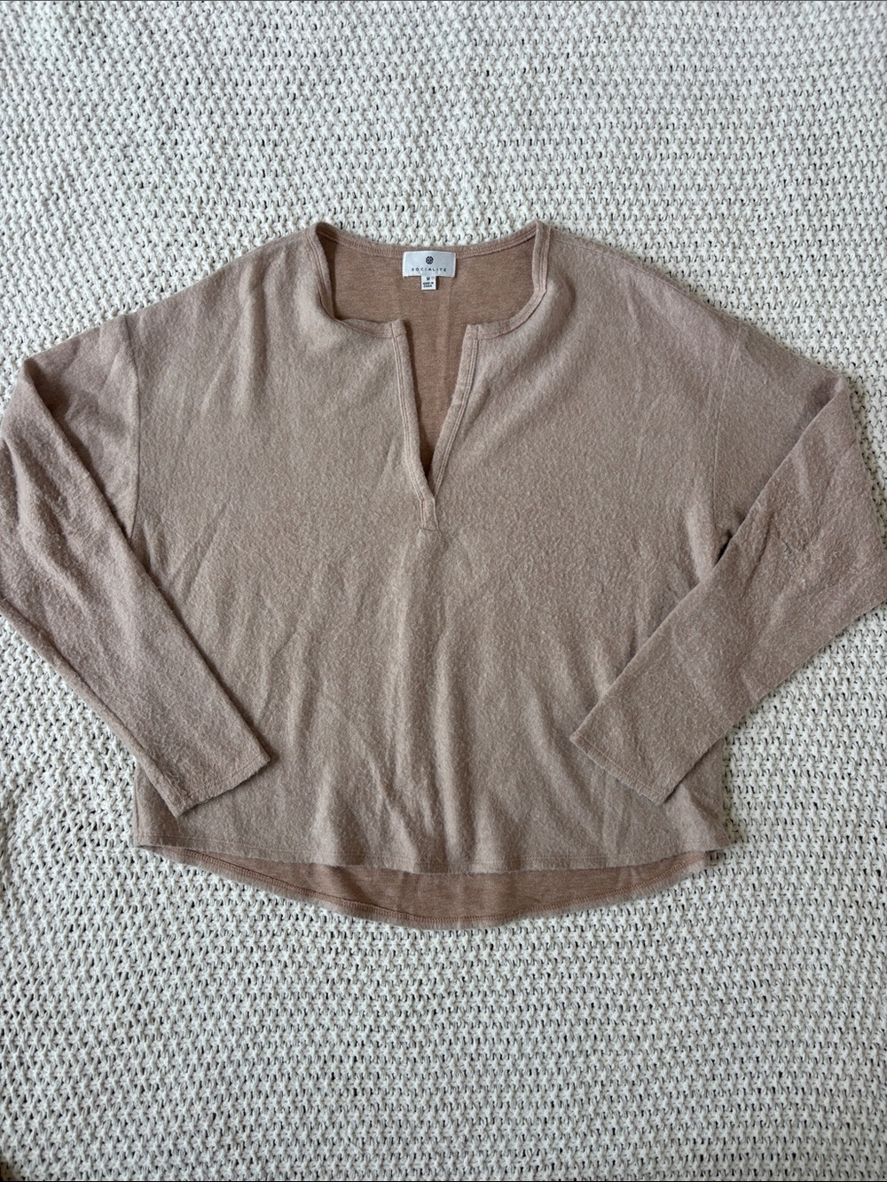 Rails Taupe V-Notch Lightweight Sweater